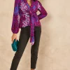 Buy 🎉 Jenerique Long Sleeve Wrap Blouse/Top In Multicolour Pink Leopard Print ✔️
