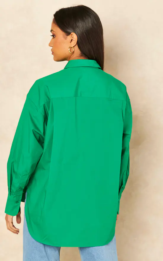 Budget โค๏ธ JJXX Relaxed Fit Poplin ๐ Shirt In Green ๐ - Image 4