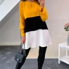 Cheap 😉 HOXTON GAL Oversized Crepe Colour Block Tunic In Mustard, Black And White ✔️