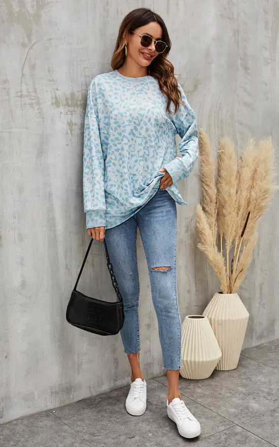 Discount โญ FS Collection Animal Print Top In Blue ๐ - Image 3