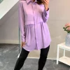 Best Pirce 🎉 HOXTON GAL Long Sleeves Oversized 👚 Shirt In Lilac 🛒