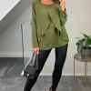 Best reviews of 💯 HOXTON GAL Oversized Crepe Layered Top In Khaki With Necklace 🔥