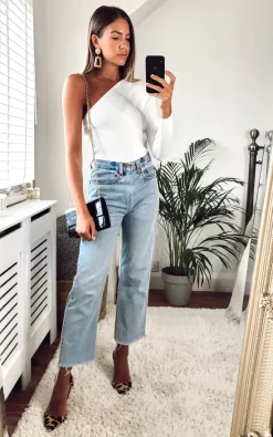 Best Pirce 🎁 URBAN TOUCH One Shoulder Ribbed Top White 💯