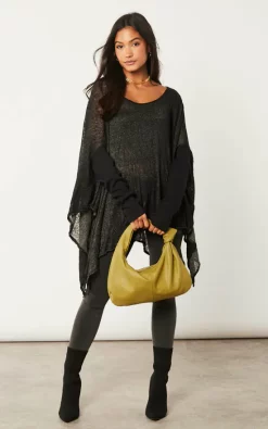 Buy 😍 Bella And Blue Black Oversized Batwing Top ⌛