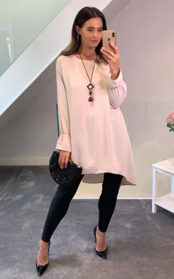 Best deal 💯 HOXTON GAL Oversized Long Sleeves Tunic In Cream 👍