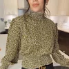 Brand new 🔔 LOVE SUNSHINE Green Leaf Print High Neck Long Sleeve Top 😀
