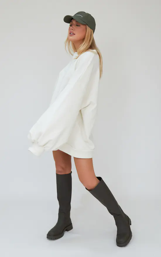 New 🎉 AwfullyPretty Ap Oversized Jumper 👗 Dress In Ecru 😉