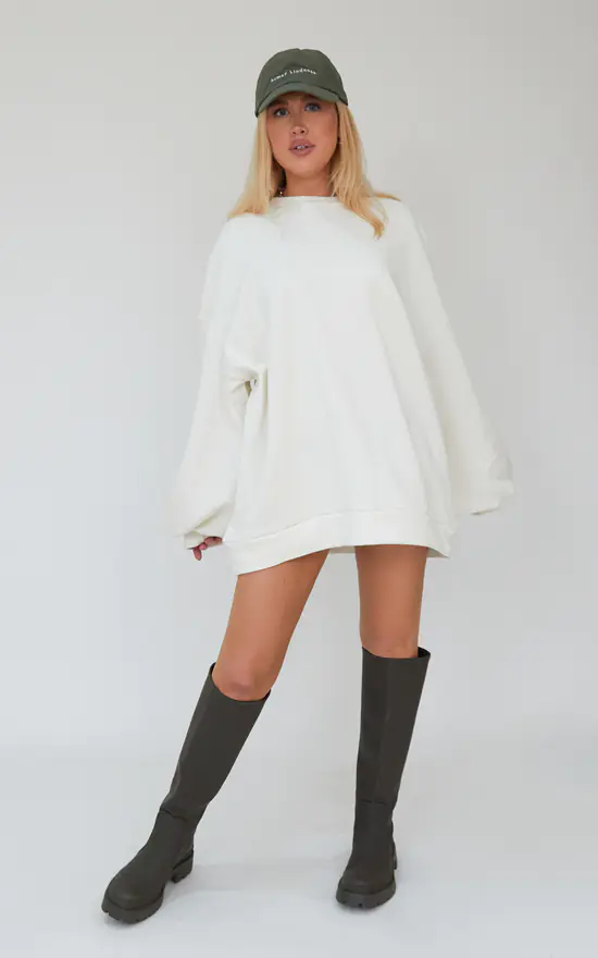 New 🎉 AwfullyPretty Ap Oversized Jumper 👗 Dress In Ecru 😉 - Image 2