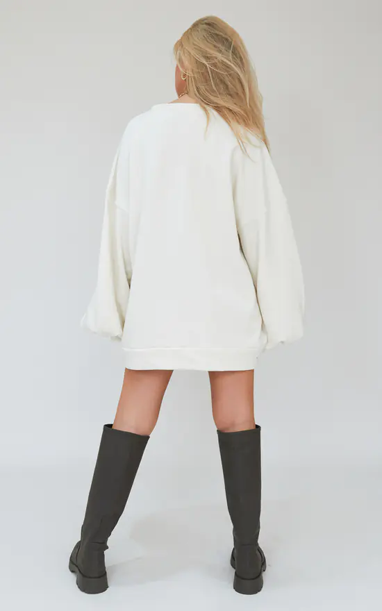 New 🎉 AwfullyPretty Ap Oversized Jumper 👗 Dress In Ecru 😉 - Image 4