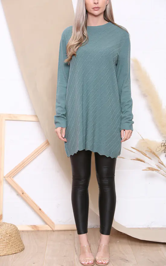 Top 10 ๐ Lucy Sparks Teal Textured Long Sleeve Top. ๐ - Image 4