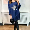 Deals 🥰 HOXTON GAL Oversized Star Print Sequin Top In Navy ✨
