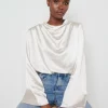 Hot Sale 👏 Pretty Lavish Jayda Cowl Neck Blouse Oyster 🎉