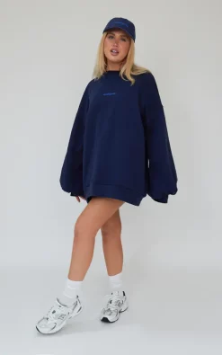 Deals 🥰 AwfullyPretty Ap Oversized Jumper 👗 Dress In Navy 🧨