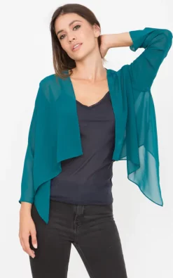 Best deal 🧨 Likemary Sheer 3/4 Sleeve Bolero Shrug Teal 🎁