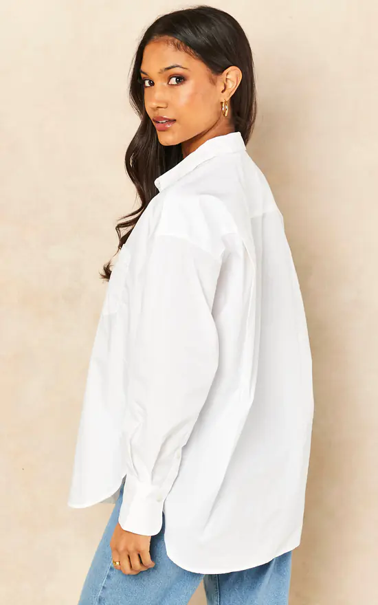 Buy 👏 JJXX Relaxed Fit Poplin 👚 Shirt In White ✔️ - Image 4
