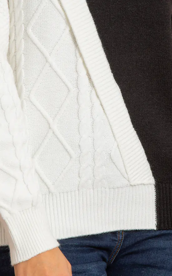 Best deal ๐ Klass Colour Block Knitted Top Black/Cream ๐ - Image 4