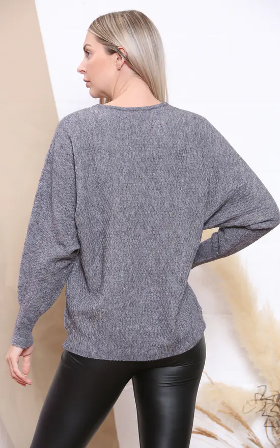 Outlet โจ Lucy Sparks Grey Knit Texture Top. ๐คฉ - Image 3
