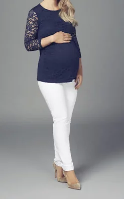 Hot Sale ✨ Want That Trend Maternity Maternity Navy Lace Top 😉