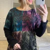 Cheapest 🛒 Izabel London Multi Black Tie Dye Oversized Top 😍