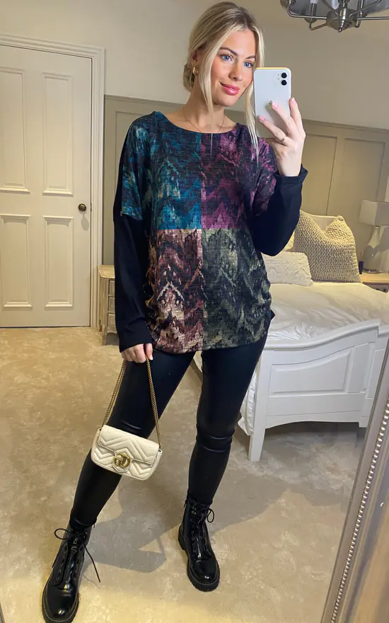 Cheapest ๐ Izabel London Multi Black Tie Dye Oversized Top ๐ - Image 2