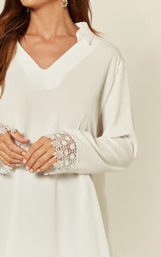 Brand new 🎁 HOXTON GAL White Relaxed Tunic With Lace Detail 🔔 - Image 4