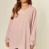 Cheapest 👏 HOXTON GAL Pink Oversized Tunic With Lace Detail Relaxed Fit ❤️