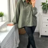 Budget 😀 APRICOT Khaki Oversized Batwing Airflow 👚 Shirt 🥰