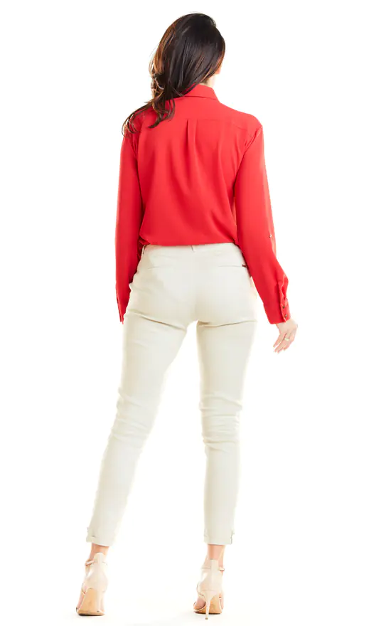 Deals ⭐ AWAMA Classic 👚 Shirt With Pockets On Bust And Long Sleeve In Red 😀 - Image 3