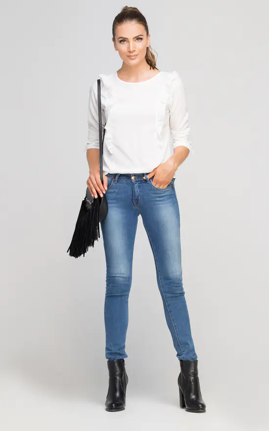 New 😍 Lanti Long Sleeve Frill Blouse In White, Going Out Tops 💯