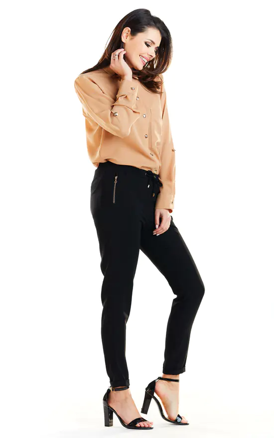 Brand new ๐ AWAMA Trendy ๐ Shirt With Long Sleeves And Decorative Buttons In Camel ๐ - Image 3