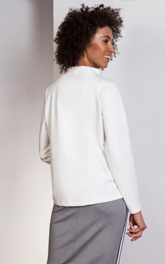 Cheap 🔥 Lanti High Neck Long Sleeve Top In White 💯 - Image 2