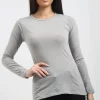 New 🎁 Oops Fashion Aria Long Sleeve Plain T 👕 Shirt In Grey 🎁