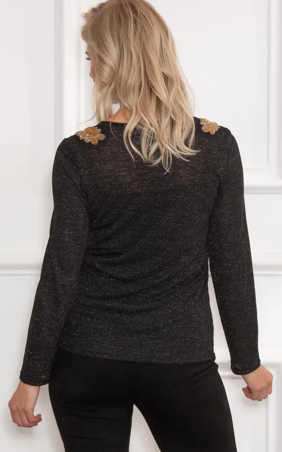 Discount ๐ Klass Embellished Lightweight Knit Top Black ๐คฉ - Image 3