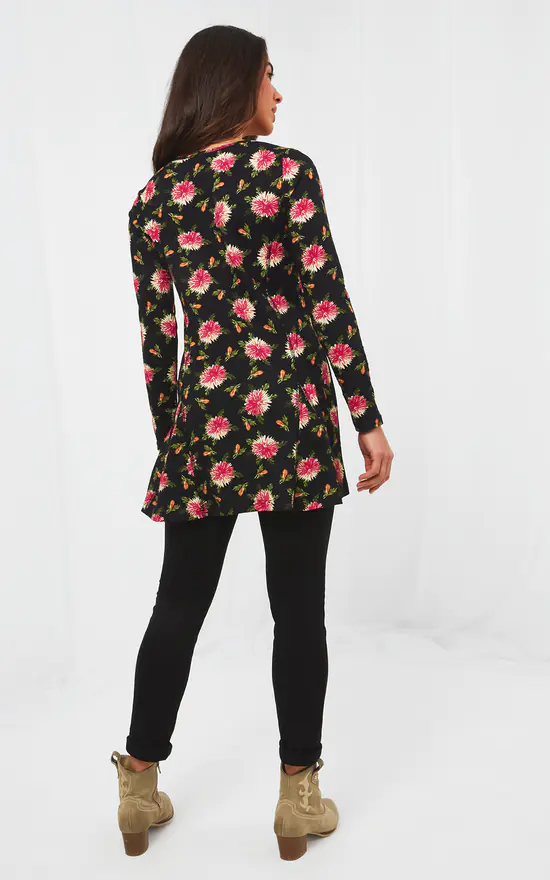 New π€© Joe Browns Pretty Print Long Sleeve Black Tunic π - Image 4
