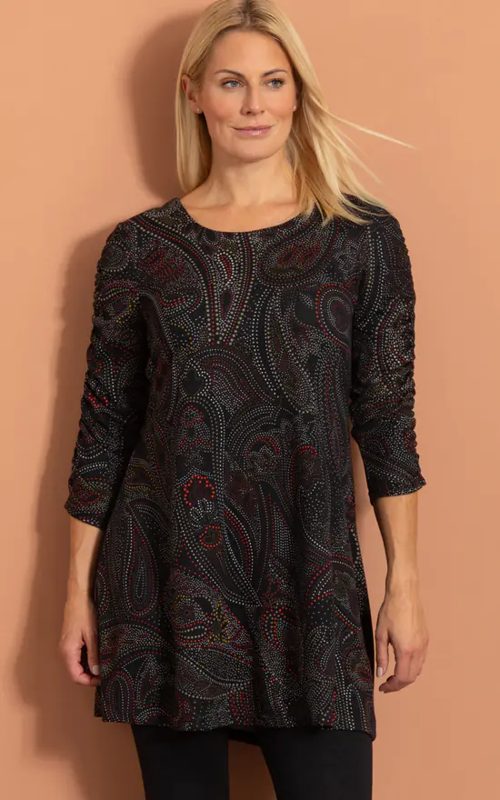 Flash Sale ๐ฅฐ Klass Dot Print Knitted Tunic Top Black/Red โญ - Image 2