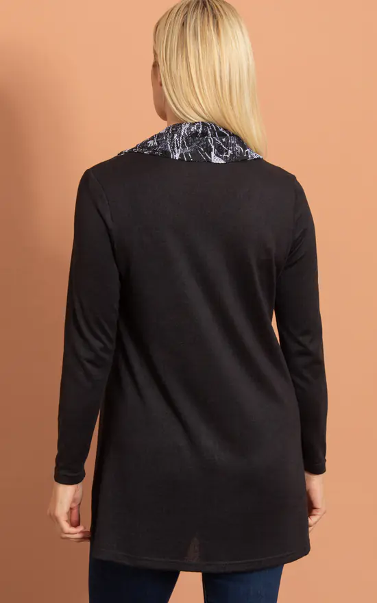 Brand new ❤️ Klass Printed Lace And Knitted Tunic Top Black ✨ - Image 3