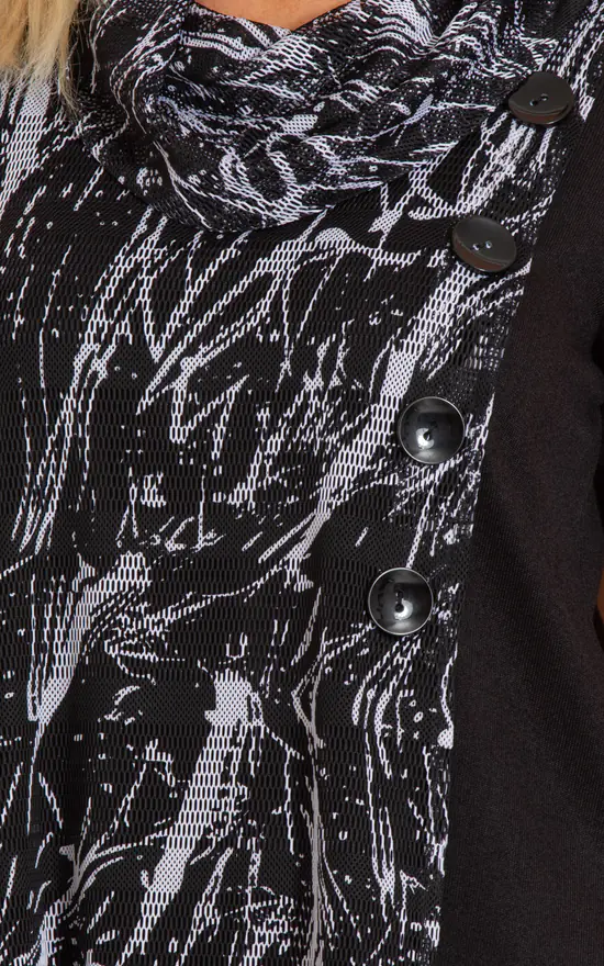 Brand new ❤️ Klass Printed Lace And Knitted Tunic Top Black ✨ - Image 4