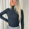 New 🌟 Unscripted Black Ribbed Roll Neck Top ❤️