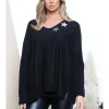 Coupon 🎉 LOES House Wide Neck Star Knitted Top In Black 🔔