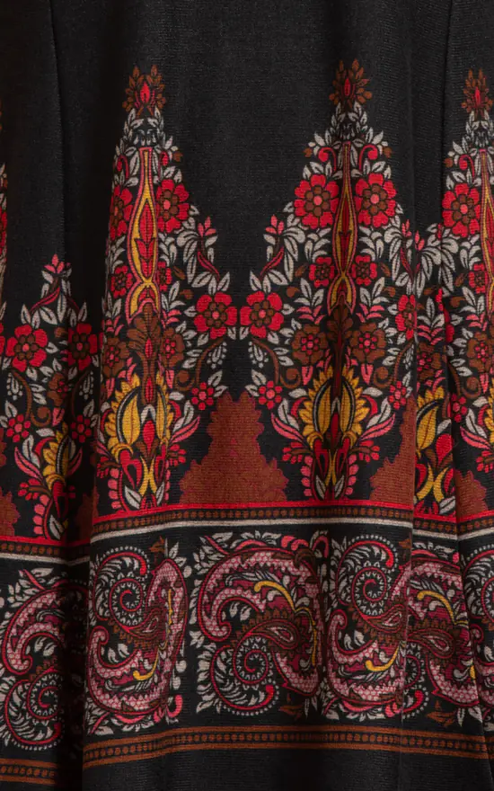 Flash Sale ✔️ Klass Paisley Border Print Knit Tunic Black/Red ✨ - Image 4