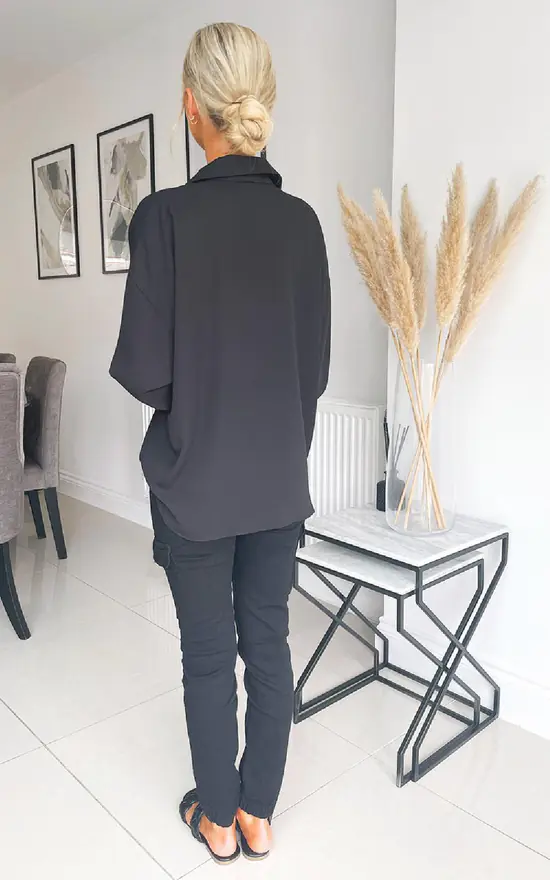 Cheap 🎁 IKRUSH Brianna Twist Front Patterned Blouse In Black 😍 - Image 3