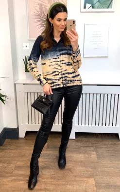 Wholesale 😀 Ruby Rocks Paris Smock Blouse Dip Dye Black Tan 🥰