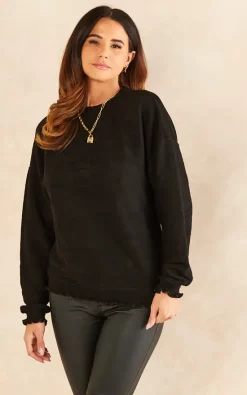 Best deal ✨ ONLY Long Sleeved Top With Frill Detail In Black 💯