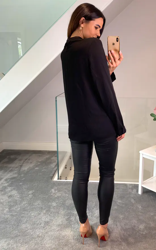 Discount โ HOXTON GAL Oversized High Neck Top With Brooch Details In Black ๐ - Image 4