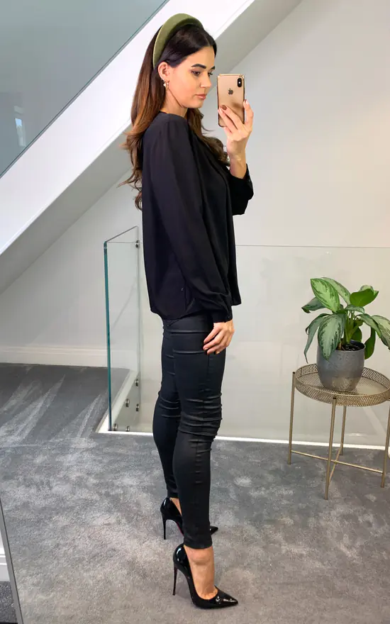 Best reviews of ๐ฏ HOXTON GAL Long Sleeves Oversized Top With Details In Black ๐ฏ - Image 4