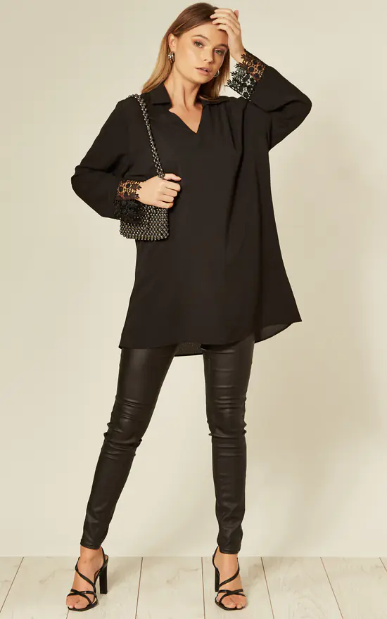 Best deal ๐ฏ HOXTON GAL Black Oversized Top With Lace Detail ๐ - Image 2